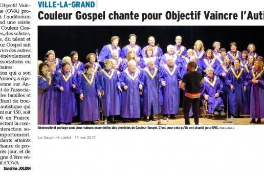 Article Dauphiné Libéré sur le concert de Couleur Gospel